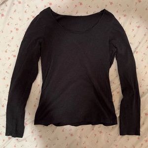 W grey minimalist fitted long sleeve//brand-??//S